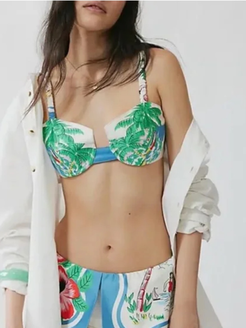 Anna Sui Tropical Palm Underwire Bikini Top